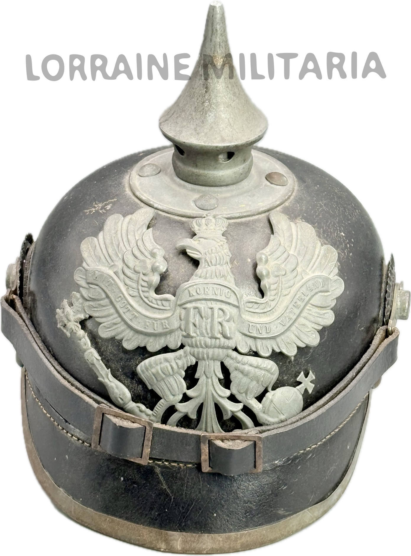 militaria : CASQUE A POINTE ALLEMAND TROUPE PRUSSE MODELE 1915 DATE 1915