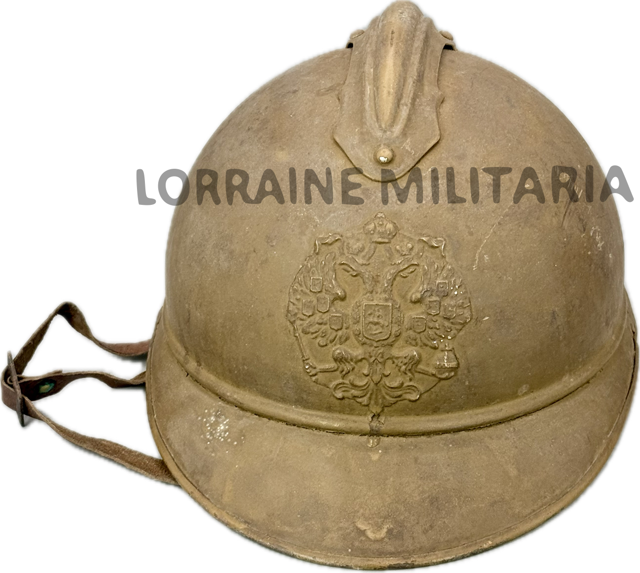 militaria : CASQUE ADRIAN MODELE 1915 RUSSE COMPLET