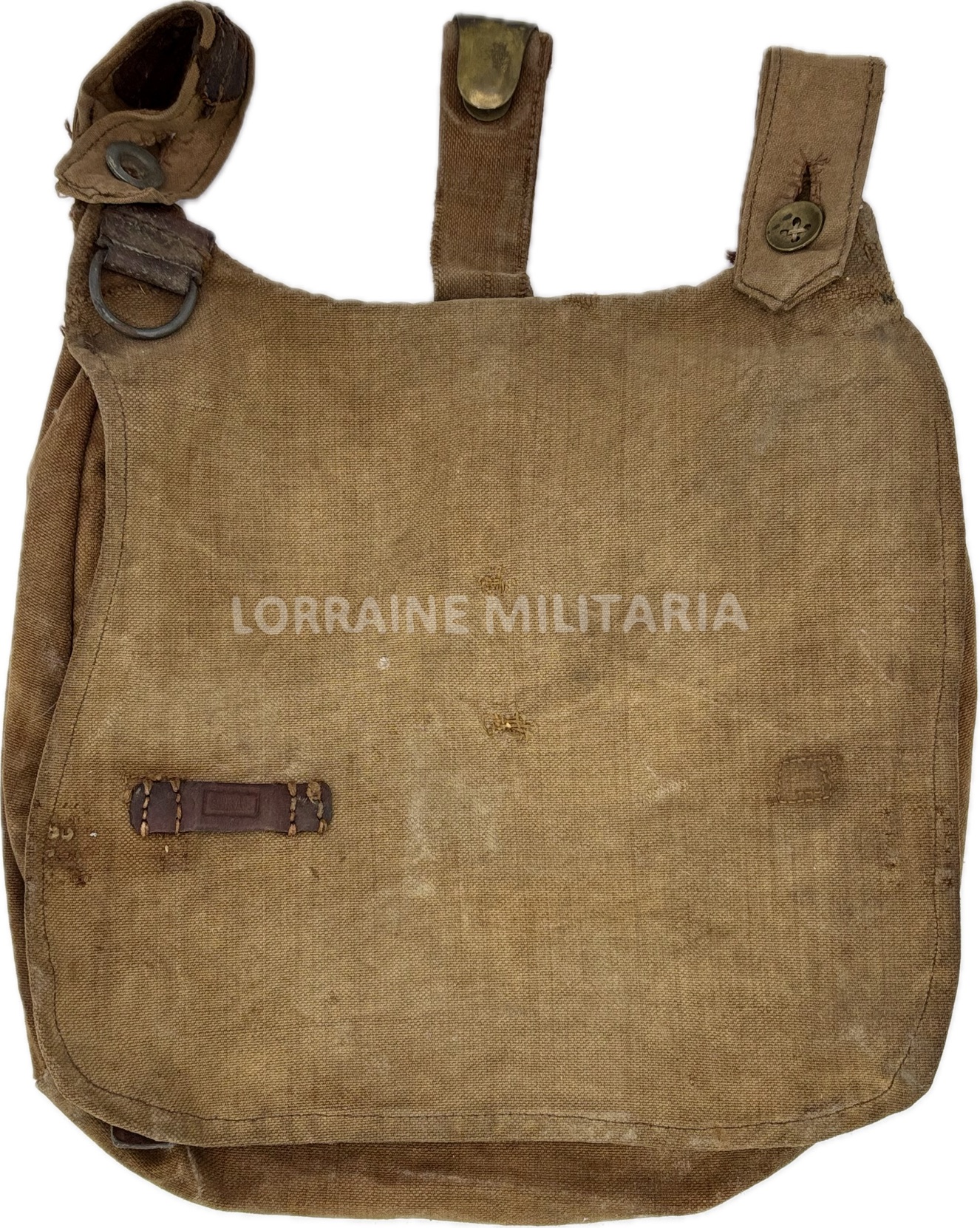 militaria : MUSETTE TROUPE BROTBEUTEL TOILE CACHOU 54 ème REGIMENT D'INFFANTERIE   1906