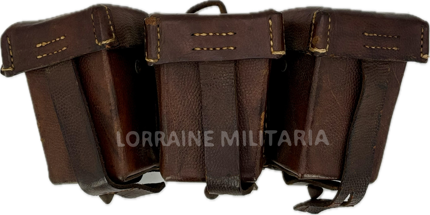 militaria : CARTOUCHIERE ALLEMANDE TROUPE INFANTERIE MARRON MLE 1909 DATEE 1916