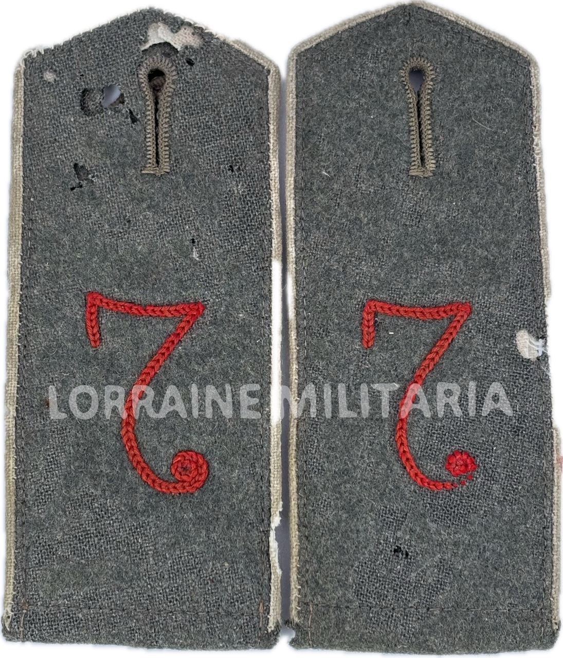 militaria : PAIRE DE PATTES D'EPAULE MODELE 1907 DU 7ÈME CHEVAULEGERS REGIMENT BAVAROIS