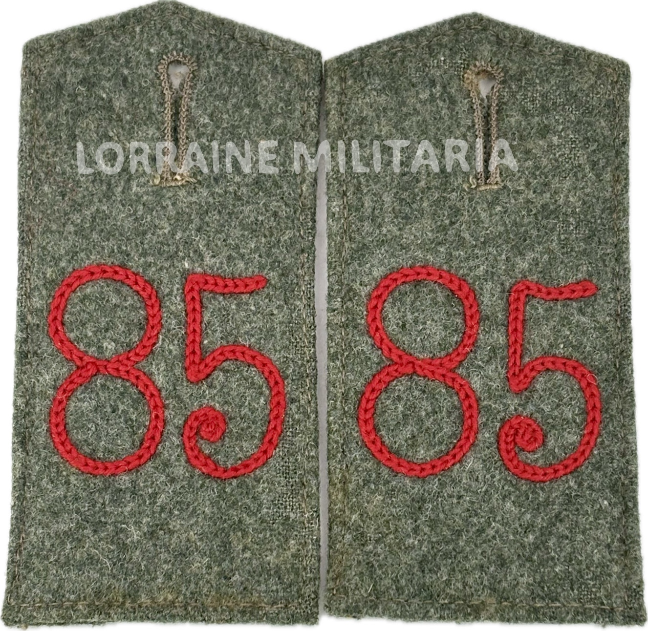 militaria : PAIRE DE PATTES D'EPAULE MODELE 1914 DU 85ème REGIMENT D'INFANTERIE