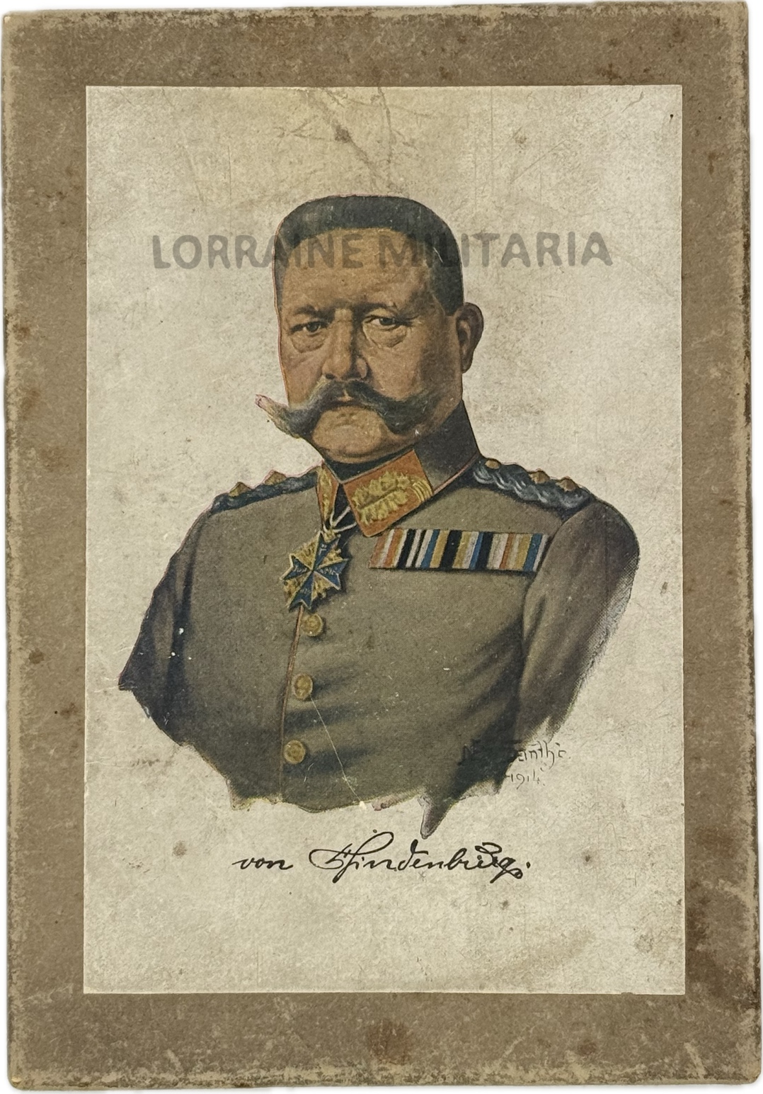 militaria : BOITE CARTONNEE A L'EFFIGIE DU FELD-MARECHAL HINDENBURG