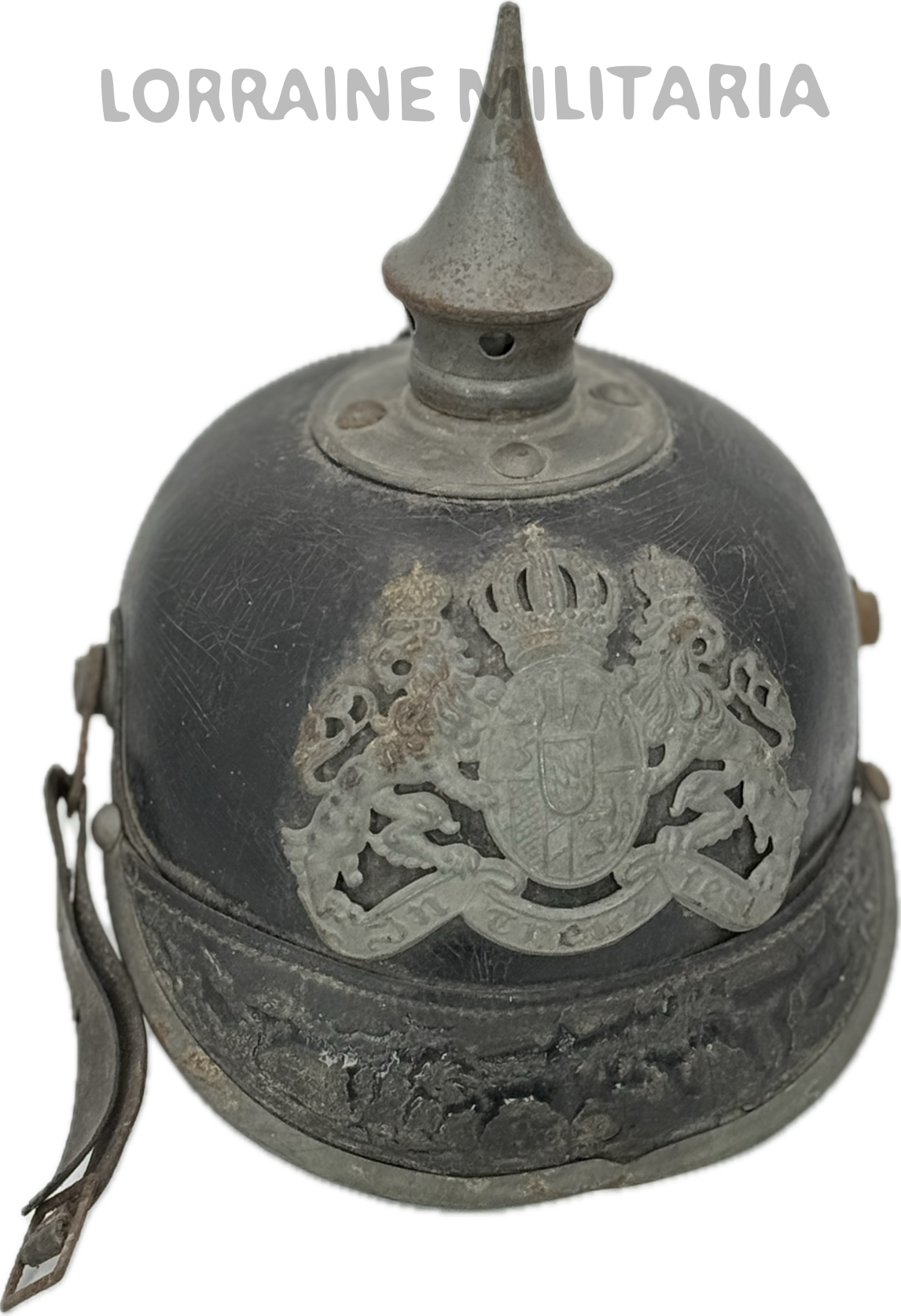 militaria : CASQUE A POINTE BAVAROIS MODELE 1915 DU 15ème REGIMENT D' INFANTERIE