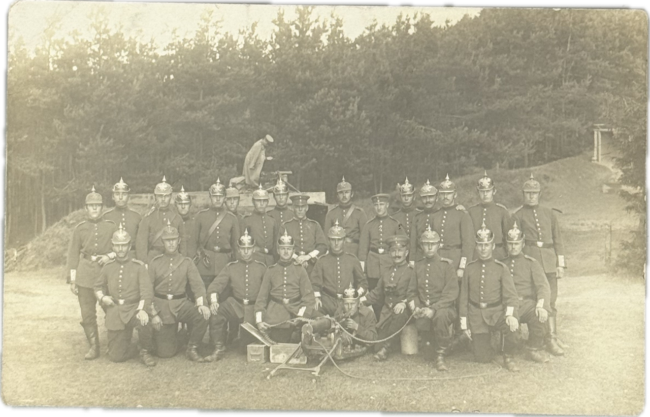 militaria : CP PHOTO GROUPE SOLDATS ENTRAINEMENT MITRAILLEUSE  MG 08
