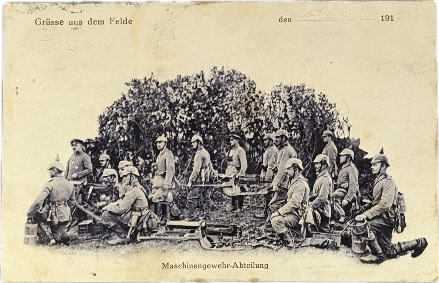 militaria : CP PHOTO  GROUPES MITRAILLEURS MGA AVEC MG 08