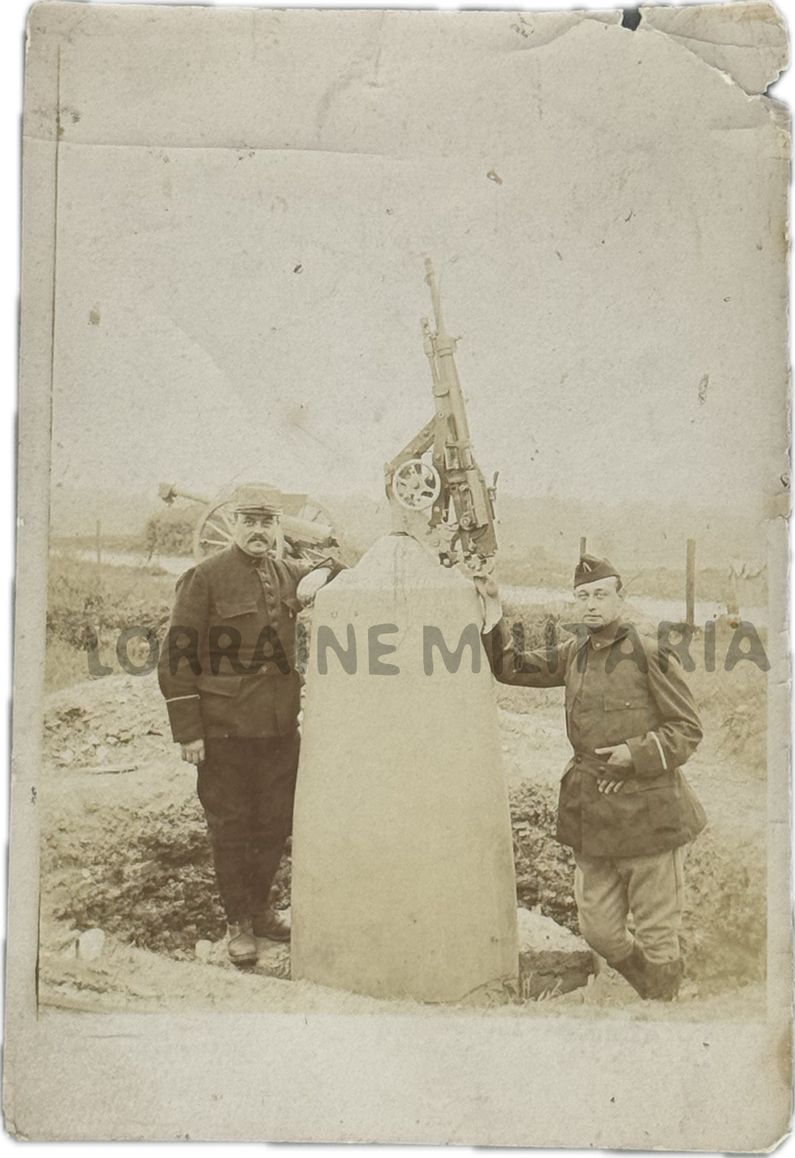 militaria : PHOTO CP OFFICIERS SAINT-ETIENNE 1907 TIR DCA AFFUT DE FORTUNE