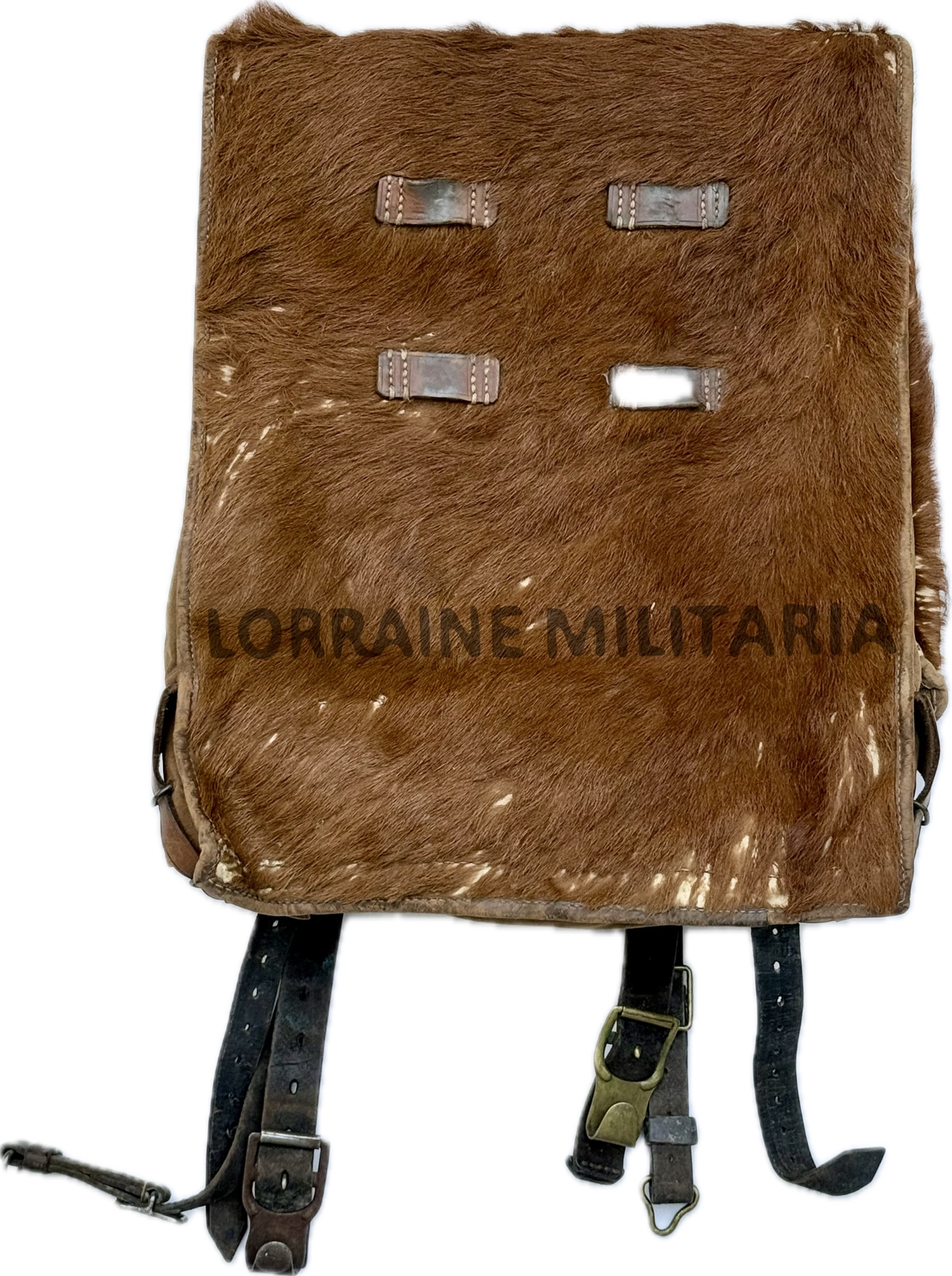 militaria : SAC A DOS ALLEMAND INFANTERIE POIL DE VACHE DU 19 IR BAVAROIS