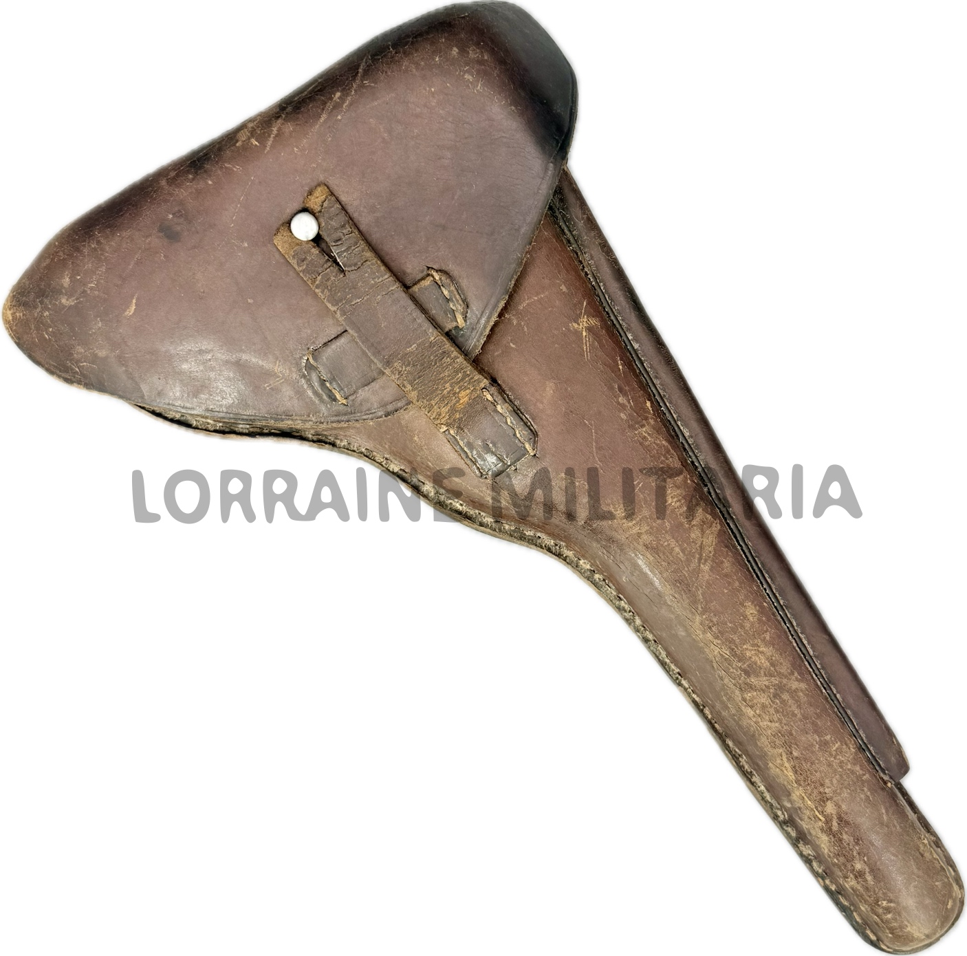 militaria : ETUI HOLSTER ALLEMAND LUGER P 08  ARTILLERIE MODIFIE PORT CEINTURON DATÉ 1918