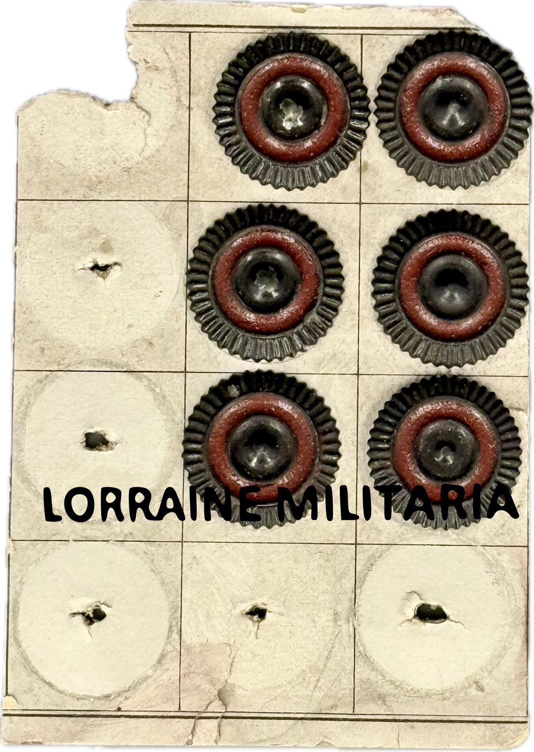 militaria : PLANCHE COMPOSEE DE 6 COCARDES SOUS-OFFICIER WURTEMBERG POUR FELDMUTZE ET MUTZE