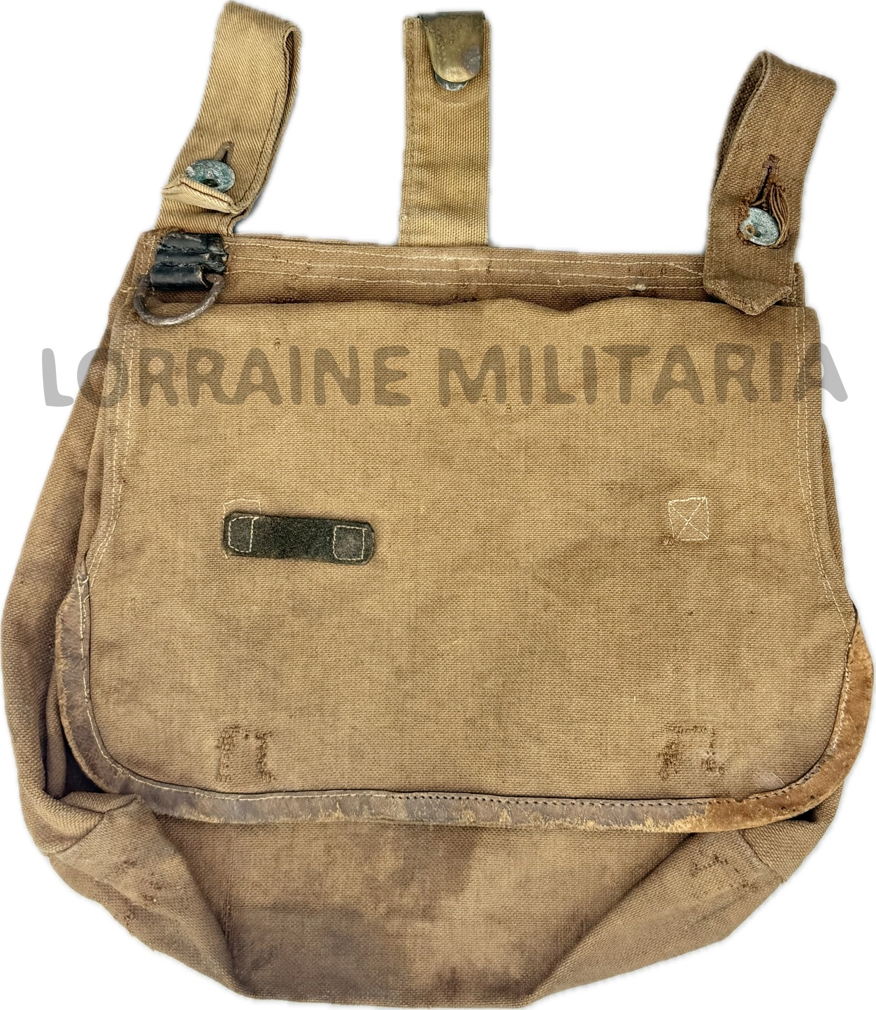 militaria : MUSETTE TROUPE BROTBEUTEL TOILE CACHOU 132 ème REGIMENT D'INFANTERIE   1906