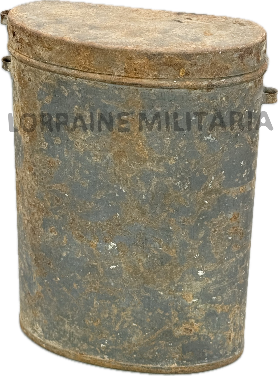 militaria : BOITE DE MASQUE A GAZ FRANÇAIS M2 DEMI-OVALE