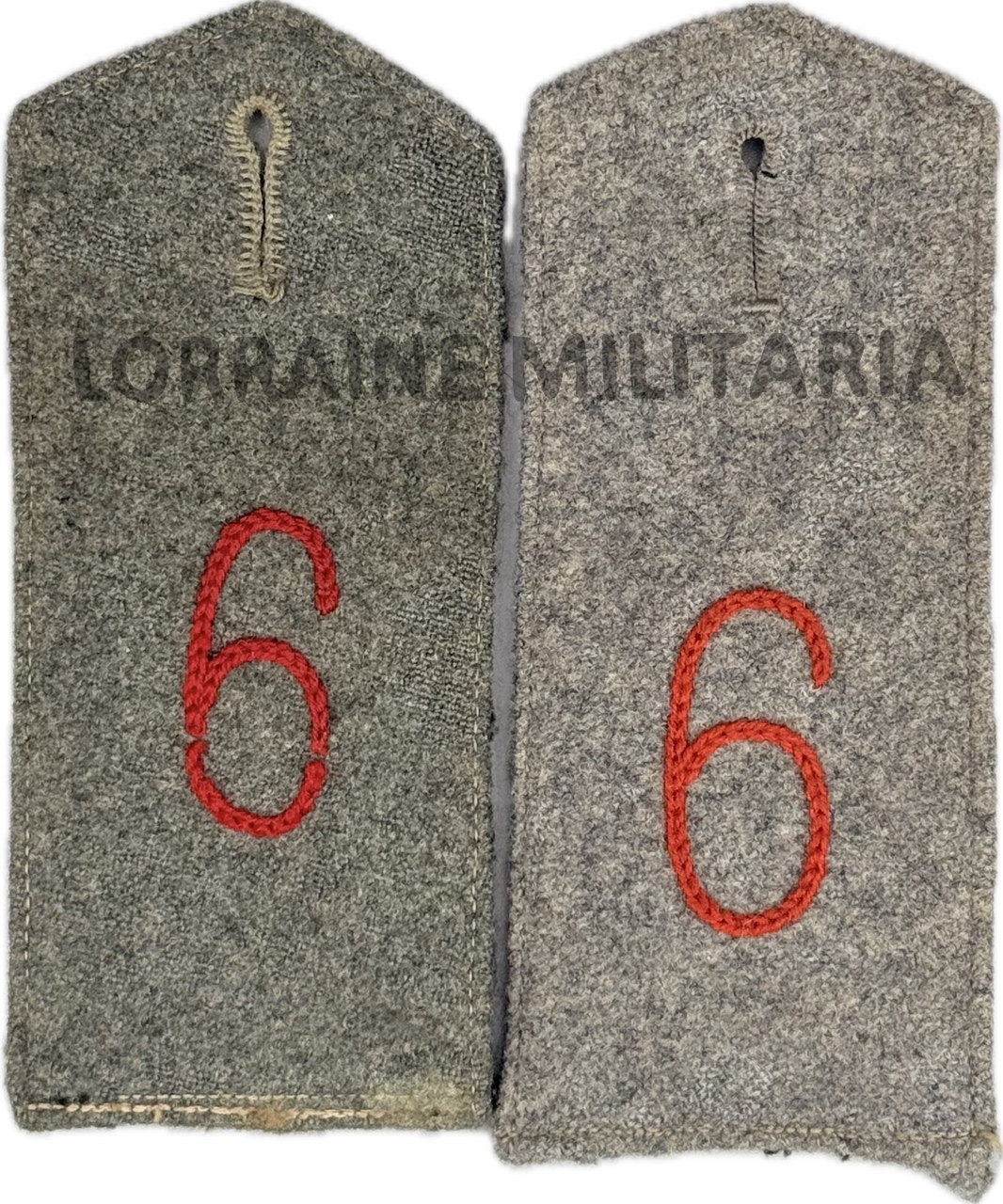 militaria : PAIRE DE PATTES D'EPAULE TROUPES DU 6ème RÉGIMENT D'INFANTERIE DE RESERVE BAVARO