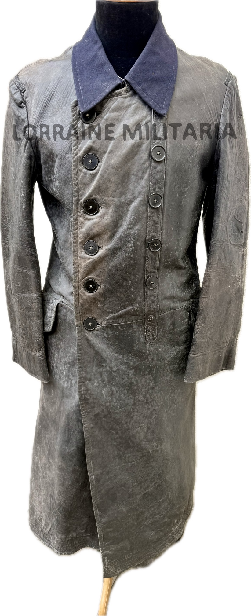 militaria : MANTEAU CUIR ALLEMAND CONDUCTEUR AUTOMOBILE KRAFTFAHRTRUPPEN