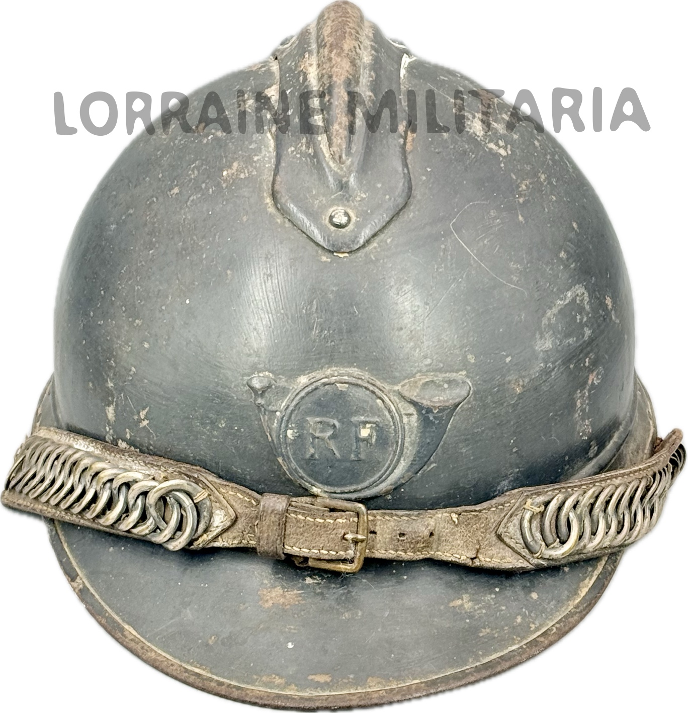 militaria : RARE CASQUE FRANÇAIS ADRIAN OFFICIER CHASSEUR A CHEVAL NOMINATIF